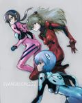  ayanami_rei blonde_hair blue_eyes blue_hair bodysuit boyaking brown_hair evangelion:_2.0_you_can_(not)_advance glasses hair_ornament hairband hairclip looking_back makinami_mari_illustrious multiple_girls neon_genesis_evangelion pink_bodysuit plugsuit rebuild_of_evangelion red_eyes shikinami_asuka_langley short_hair skin_tight souryuu_asuka_langley twintails white_bodysuit 