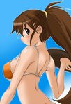  bikini blush breasts brown_hair highres large_breasts masakichi_(heppouku) sideboob solo swimsuit taneshima_popura working!! 