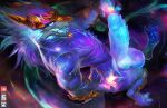  anthro aurelion_sol_(lol) balls biceps big_balls claws darkgem dragon genitals gold_(metal) gold_jewelry hair hi_res horn humanoid_genitalia humanoid_penis jewelry knot league_of_legends looking_at_viewer male muscular muscular_anthro muscular_male pecs penis riot_games solo space toe_claws video_games 