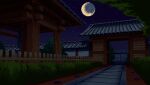  animated animated_gif crescent_moon moon night night_sky no_humans original outdoors pixel_art scenery setamo_map sky star_(sky) starry_sky stone_walkway 