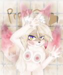  against_surface amber_(space_leaper) anthro armoredharpy blush breasts canid canine canis female hi_res jackal mammal nipples nude on_glass shower solo steam thigh_gap 