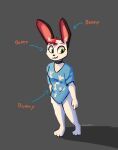  2022 anthro bottomless clothed clothing collar digital_media_(artwork) elote_(enginetrap) enginetrap female fur grey_background hi_res lagomorph leporid light lighting mammal rabbit shaded signature simple_background smile solo standing white_body white_fur 