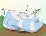  abdominal_bulge anthro belly big_belly digestion feral furret generation_2_pokemon hi_res human human_prey krona999 krona_the_furret male mammal nintendo pokemon pokemon_(species) sleeping sloshing_belly solo video_games vore 