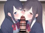  2girls adachi_sakura adachi_to_shimamura censored cooperative_fellatio double_fellatio fellatio ffm_threesome group_sex hetero hypnosis kissing_penis large_penis licking licking_penis mind_control mizuno-go multiple_girls oral penis pov shimamura_hougetsu teamwork threesome tongue 