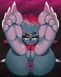  2022 4_toes anthro anus claws cute_fangs fang_the_weavile feet female foot_focus generation_4_pokemon genitals hi_res humanoid_feet n_sktch nintendo pokemon pokemon_(species) pussy soles solo toe_claws toes video_games weavile 