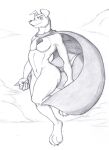  2012 anthro canid canine canis cape claws clothing cloud collar convenient_censorship domestic_dog fist floating krypto levitation male mammal mostly_nude mouth_closed nude paws raised_tail reagan700 smile solo toe_claws wide_eyed 