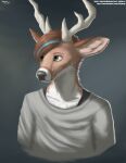  anthro antlers clothing detailed digital_media_(artwork) digital_painting_(artwork) hi_res horn humanoid male saerix saerixdurr solo 