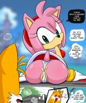  amy_rose anthro anus canid canine clothing eulipotyphlan female fox hedgehog hi_res male male/female mammal miles_prower panties pokachu_(artist) sega sonic_the_hedgehog_(series) underwear 