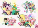  1boy 5girls altaria arm_warmers bangs bellibolt blue_eyes blunt_bangs boots character_hair_ornament commentary_request curtis_(pokemon) elesa_(pokemon) fur_jacket green_eyes grin hair_ornament headphones heart huan_li iono_(pokemon) jacket klara_(pokemon) lisia_(pokemon) long_hair long_sleeves multicolored_hair multiple_girls multiple_views pink_hair pokemon pokemon_(creature) pokemon_(game) pokemon_bw2 pokemon_oras pokemon_sv pokemon_swsh short_hair_with_long_locks single_thighhigh smile star_(symbol) thighhighs two-tone_hair yancy_(pokemon) yellow_jacket zebstrika 