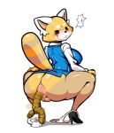  aggressive_retsuko blush clothed clothing crouching embarrassed feces female looking_back panties panties_around_one_leg panties_down partially_clothed retsuko sanrio scat solo thick_thighs underwear underwear_around_one_leg underwear_down video_games 
