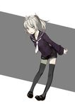  bent_over blonde_hair nakamura_nagare necktie original school_uniform solo thighhighs twintails 