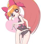  ? akazutsumi_momoko bow cckk dressing long_hair looking_back orange_hair panties pink_bow powerpuff_girls_z red_eyes side-tie_panties solo underwear untied untying 