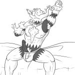  anthro armpit_hair bed body_hair briefs clothing erection furniture generation_6_pokemon genitals male monochrome morning_wood muscular muscular_anthro muscular_male nintendo penis pokemon pokemon_(species) pokemorph smutty-smeargle solo trevenant underwear video_games 