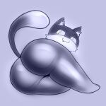  anthro atlus big_butt butt dipstick_tail domestic_cat felid feline felis fur golde hi_res male mammal markings megami_tensei megami_tensei_persona morgana_(persona) simple_background solo tail_markings video_games 