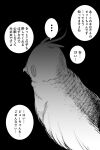  absurdres animal bird dark_background greyscale highres monochrome original parakeet tatsunoko_777 translated 