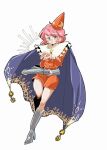  1girl belt blue_cape boots cape final_fantasy final_fantasy_v green_eyes lenna_charlotte_tycoon miniskirt pink_hair saito_piyoko short_hair skirt square_enix time_mage 