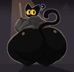  absurd_res anthro big_butt black_body black_pupils bottomless butt cirothicc clothed clothing domestic_cat felid feline felis female google google_doodle hi_res holding_object holding_stick huge_butt huge_thighs hyper hyper_butt hyper_hips hyper_thighs looking_at_viewer looking_back magic_cat_academy mammal momo_(google) pupils question_mark robe solo stick thick_thighs wide_hips yellow_sclera 
