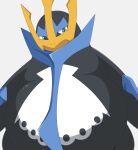  2022 ambiguous_gender blush blush_lines empoleon feral generation_4_pokemon hi_res inahon485 looking_at_viewer nintendo overweight pokemon pokemon_(species) simple_background slightly_chubby solo video_games white_background 