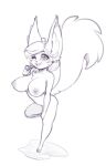  2022 absurd_res anthro areola big_breasts breasts canid canine chest_tuft female fennec fox hair hi_res inner_ear_fluff looking_at_viewer mammal nipples nude one_eye_closed open_mouth scorpdk solo tuft wink 