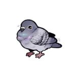  animal animal_focus bird black_eyes chibi commentary english_commentary looking_at_viewer no_humans original pigeon simple_background spicymochi watermark white_background 
