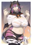  absurd_res anthro big_breasts blush breasts clothed clothing dragon female female_anthro fingers hair halloween hi_res holidays horn kemono lanya_(shian) looking_at_viewer purple_body purple_hair shian solo 