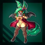  2022 absurd_res accessory anthro areola bat_wings big_breasts blush breasts brown_areola brown_nipples brown_sclera cape chiropteran claws clothing digital_media_(artwork) eeveelution eyewear fangs female fishnet fishnet_clothing fishnet_legwear fur generation_4_pokemon genitals glasses green_hair hair hair_accessory halloween halloween_costume happy hi_res holidays leafeon legwear mammal membrane_(anatomy) membranous_wings mintyspirit neck_tuft nerd nintendo nipples open_mouth plant pokemon pokemon_(species) pubes pussy red_eyes smile solo sunnyleafeon_(mintyspirit) thick_thighs tuft vampire vampire_costume video_games wide_hips wings yellow_body yellow_fur 