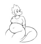  annoyed anthro belly big_belly bottomless clothed clothing digitalpelican dragon female lizard navel reptile sasha_(digitalpelican) scalie shirt solo topwear wide_hips 