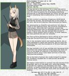  animal_ears brave_witches character_profile edytha_rossmann grey_hair jacket legs no_socks shimada_fumikane solo stick tail uniform world_witches_series 