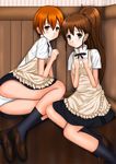  inami_mahiru long_legs multiple_girls natsuzakura_yuuki orange_hair panties taneshima_popura underwear waitress working!! 