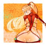  aco_(koaya_ako) ass blonde_hair blue_eyes blush bodysuit breasts butt_crack evangelion:_2.0_you_can_(not)_advance large_breasts long_hair looking_back multicolored multicolored_bodysuit multicolored_clothes neon_genesis_evangelion orange_bodysuit plugsuit rebuild_of_evangelion red_bodysuit see-through shikinami_asuka_langley skin_tight solo souryuu_asuka_langley test_plugsuit 