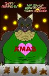 2019 absurd_res anthro baking_tray big_breasts breasts christmas clothing cookie dark_grey_body dark_grey_scales dessert dragon english_text female food hi_res holidays horn horn_jewelry horn_ring huge_breasts if_hell_had_a_taste jupiter_fidchell lips mature_female multicolored_body multicolored_scales non-mammal_breasts obese obese_anthro obese_female open_mouth overweight overweight_anthro overweight_female piercing red_eyes ring_(jewelry) scales text text_on_clothing text_on_topwear thick_bottom_lip topwear two_tone_body two_tone_scales viroveteruscy yellow_body yellow_scales yellow_sclera 