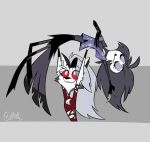  anthro avian bird canid canid_demon canine canis demon duo female female/female hellhound helluva_boss hybrid loona_(helluva_boss) mammal octavia_(helluva_boss) owl owl_demon sator wolf 