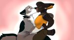  anthro battycat breasts canid canine canis duo eyewear eyewear_only felid feline female female/female glasses glasses_only hand_under_shirt hi_res imminent_sex juniper_coldfang_(battycat) kissing mammal nude rosella_sombersnout_(battycat) serval wolf 