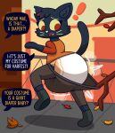  anthro big_diaper clothed clothing dialogue diaper diaper_puff domestic_cat embarrassed english_text exclamation_point exposed exposed_diaper felid feline felis female hi_res looking_back mae_borowski mammal night_in_the_woods nyxiettenyxstar public solo text unseen_character video_games 
