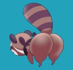  ailurid anthro big_butt butt canid canine conception_(game) female floating hi_res mammal mana_(conception) multicolored_body orange_body presenting presenting_hindquarters raccoon_dog red_panda short_stack simple_background solo thael thick_thighs wide_hips 
