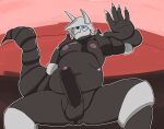  aggron anthro bone claws erection foreskin generation_3_pokemon genitals hi_res horn humanoid_genitalia humanoid_penis male moobs nintendo nipples nude overweight overweight_anthro overweight_male penis pokemon pokemon_(species) sitting skull skull_head solo speence_(artist) spread_legs spreading video_games 