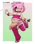  absurd_res amy_rose anthro balls big_balls big_penis blush clothed clothing crossgender dialogue english_text erection eulipotyphlan ftg_crossgender fti_crossgender genitals gynomorph hedgehog hi_res humanoid_genitalia humanoid_penis intersex mammal one_eye_closed penis pinup plundered pose pregnant pregnant_gynomorph pregnant_intersex sega solo sonic_riders sonic_the_hedgehog_(series) text wink 