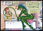 &lt;3 alien anthro bathroom bathtub blue_crest bodily_fluids brown_hair brush bubble colored comic curtains dialogue duo english_text fangs female flat_chested glass green_body green_scales greenaline hair human interspecies male male/female mammal mirror nude one_panel_comic open_mouth reptile romantic romantic_couple rug scales scalie scared seductive sharp_teeth shirtless sink sitting speech_bubble sweat sweatdrop tail_wrapped tail_wraps teeth text thick_thighs tongue tongue_out toothbrush towel trash_can vladcorail white_body white_skin wraps 