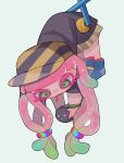  1girl absurdres bracelet clownfish colored_eyelashes green_eyes green_hair harmony&#039;s_clownfish_(splatoon) harmony_(splatoon) hat highres iguana1525881 jewelry multicolored_eyes multicolored_hair nintendo_ultra_hand pink_hair purple_eyes shirt skirt splatoon_(series) splatoon_1 splatoon_3 tentacle_hair two-tone_hair yellow_skirt 