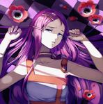  anemone_(eureka_seven) anemone_(flower) bad_id bad_pixiv_id blue_eyes eureka_seven eureka_seven_(series) flower from_above hair_ornament hairclip kurokurokuro long_hair lying object_namesake on_back pink_hair solo tears 