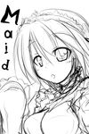  bad_id bad_pixiv_id greyscale lineart maid monochrome original solo tyawan30 