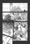  comic doujinshi greyscale hakurei_reimu highres holding_hands monochrome multiple_girls tears touhou translated ugatsu_matsuki yakumo_yukari yuri 