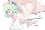  1boy 1girl ahegao animal_ears blush cum elbow_gloves fake_tail fake_wings genshin_impact glasses gloves green_hair hair_between_eyes hat hetero hot_vr leotard lying on_stomach projectile_cum rolling_eyes semi-rimless_eyewear sex sex_from_behind simple_background solo_focus sucrose_(genshin_impact) tail tongue tongue_out white_background white_gloves wings yellow_eyes yellow_leotard 