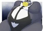  2022 anthro belly big_belly biped black_body black_nose generation_8_pokemon kemono legendary_pokemon marumu_5656 nintendo obese overweight pokemon pokemon_(species) solo urshifu video_games 