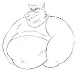  2022 anthro belly big_belly canid canine canis clothing disney hi_res male mammal navel obese obese_male overweight overweight_male robin_hood_(disney) sheriff_of_nottingham shirt solo stompsthecroc topwear wolf 