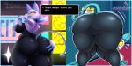  anthro ass_up bent_over big_butt black_body black_nipples blue_hair blue_tail blush blushing_at_viewer breasts butt butt_focus butt_grab cat_ears_(disambiguation) choobsters cleavage clothed clothing clothing_lift collaboration collaboration_works deltarune deltarune_chapter_2 digital_media_(artwork) felid feline female female_focus floating_hands genitals grabbing_own_ass hair hallway hand_on_butt hi_res huge_butt humanoid looking_at_viewer looking_back mammal nipples nude open_mouth pussy shirt shirt_lift smile snowyblue1 tail tasque_manager thick_thighs topwear undertale_(series) video_game_character video_games yellow_eyes 