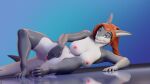  absurd_res anthro blue_eyes blue_shark breasts brown_hair female fingers fish great_white_shark hair hi_res huge_filesize huntress_(nutty_butty) lamnid lamniform lying marine masturbation nicholaideus requiem_shark shark solo 