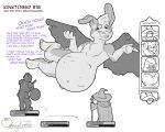  canid canine canis dialogue fairy gameplay_mechanics gui health_bar hi_res imminent_vore impending_digestion invalid_tag kinktober knight lagomorph leporid magic_user mammal moblie monochrome oral_vore rabbit rogue role-playing_game size_difference vore warrior weight_gain wolf 