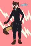  &lt;3 2022 absurd_res ambiguous_gender andromorph anthro athletic athletic_andromorph athletic_intersex bell bell_collar blue_eyes blush blush_lines brown_body brown_fur clothing collar fur hi_res hyaenid intersex kibbleztheyeen latex mammal nonbinary_(lore) notched_ear parker_(kibbleztheyeen) pawpads red_nose red_pawpads rubber rubber_clothing rubber_suit solo striped_hyena tan_body tan_fur thought_bubble trans_(lore) yellow_body yellow_fur 