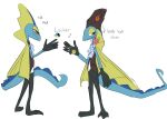  2021 amphibian blue_body character_name claws elegant flat_colors flower flower_in_mouth front_view generation_8_pokemon hi_res inteleon locher_(lth-rg) lofthearts looking_at_viewer male model_sheet multicolored_body nintendo orange_eyes plant pokemon pokemon_(species) pokemon_mystery_dungeon rear_view rose_(flower) rose_in_mouth simple_background solo toe_claws two_tone_body video_games white_background 